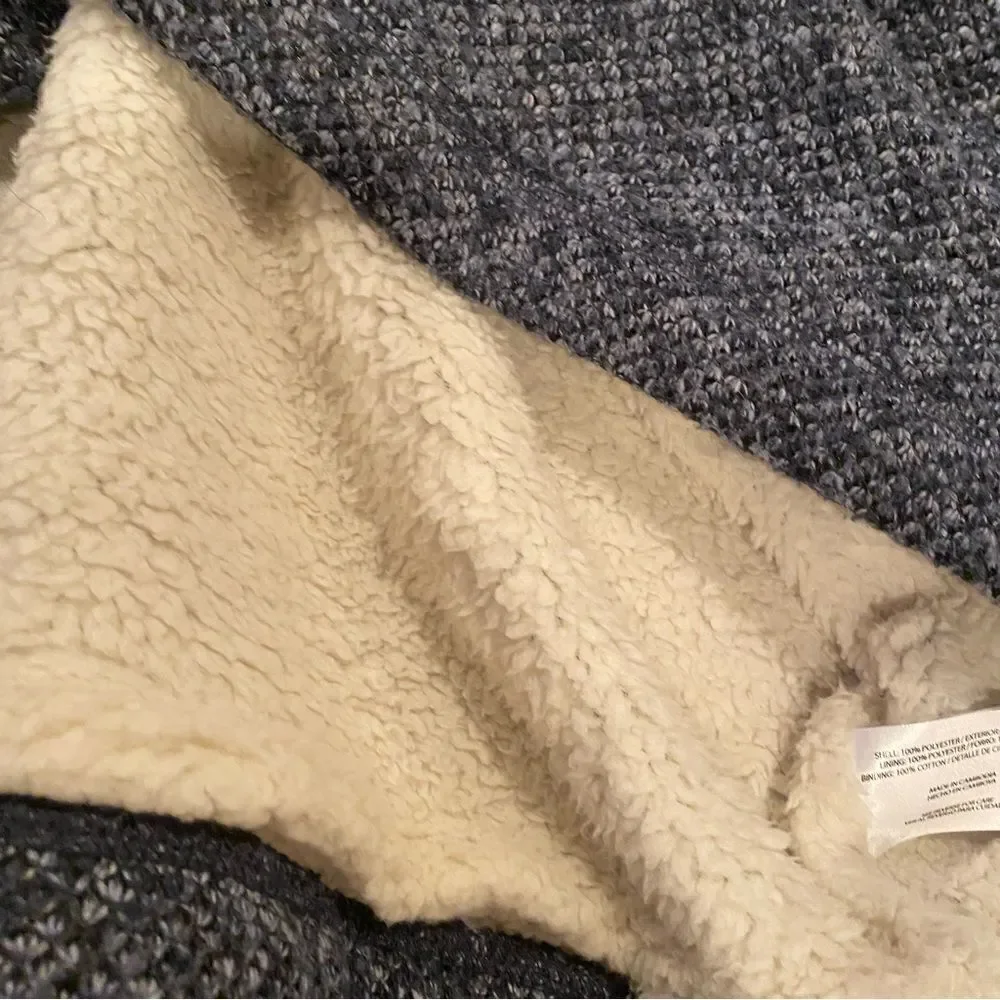 Orvis Blue 1:4 Zip Pullover Sweater Sherpa Lined Size XXL